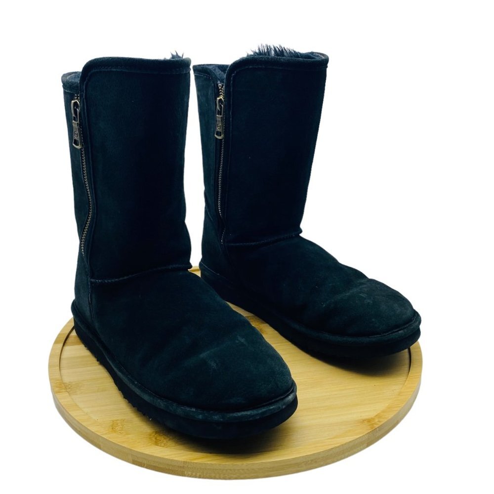 LAMO JUNIPER Women Size 9 Black Suede Side Zip Warm Winter Boots